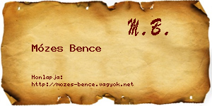Mózes Bence névjegykártya